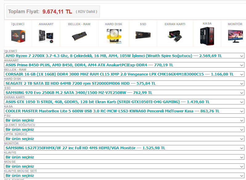 Render için Toplama Pc Bütçe Max 11-12k