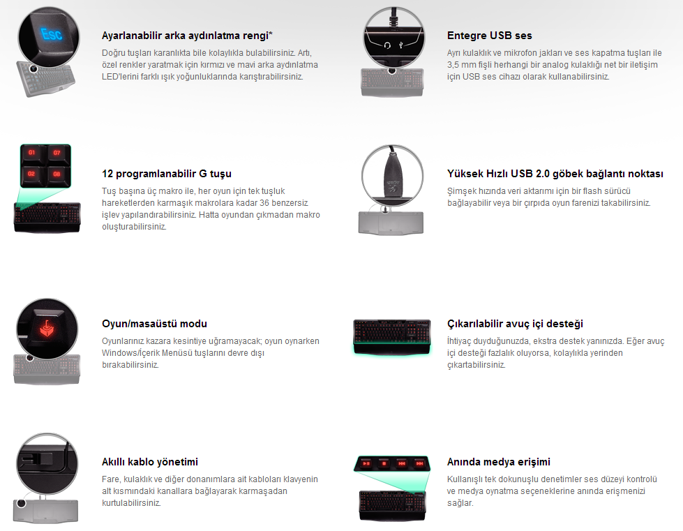  SATILIK>> LOGİTECH G110 MACRO GAMİNG KLAVYE