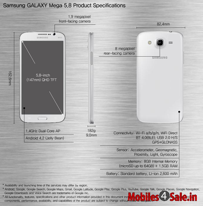  SATILIK SamSung Galaxy MEGA 5.8 (Beyaz)