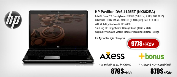  HP Pavilion DV6-1125ET (NX852EA) alayım mı?