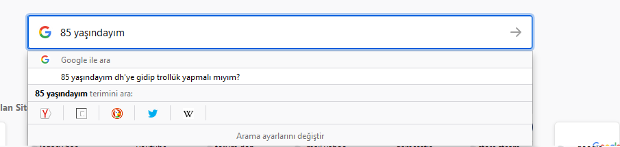 Google Türkiye yaşlara göre did you mean