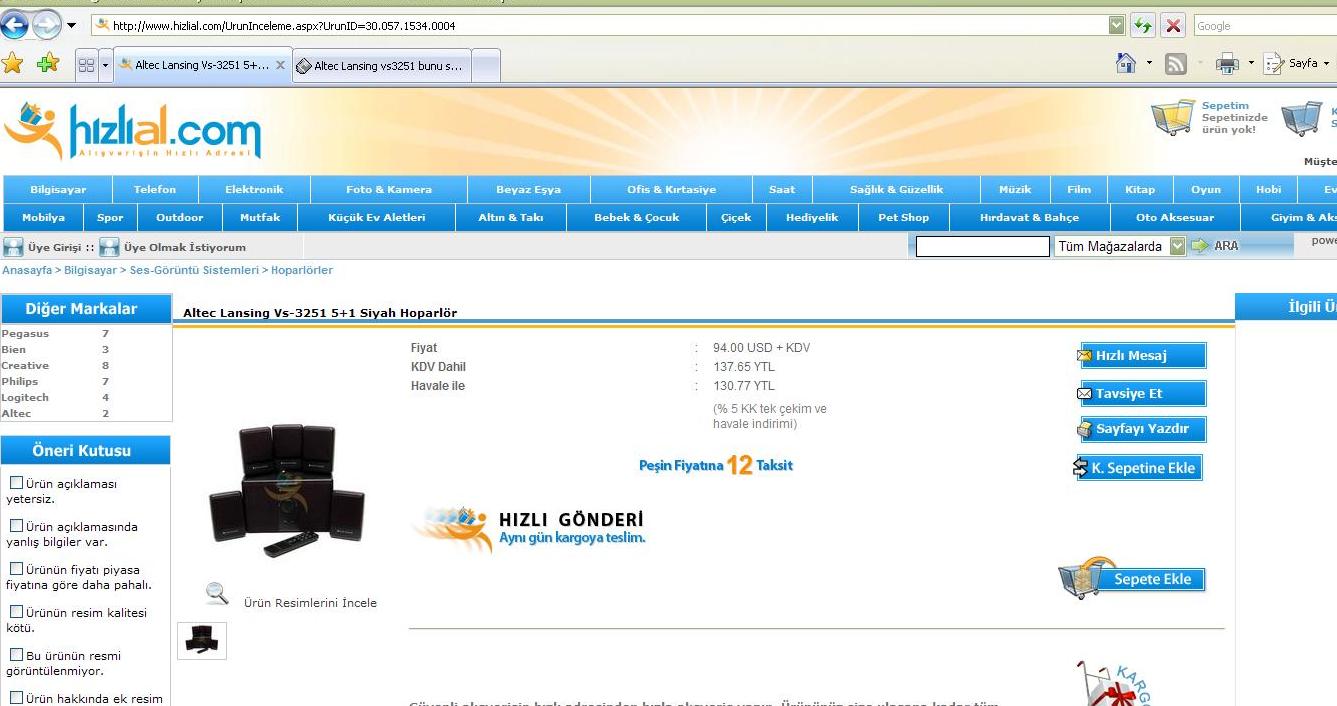  Altec Lansing vs3251 bunu satan yer varmı?? 5.1 (alındı, resimekledim)