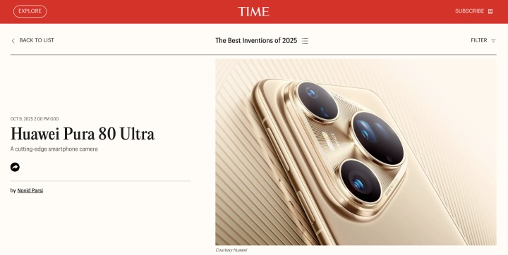Huawei Pura 80 Ultra ve Watch GT 6 Pro, TIME'ın '2025'in En İyi İcatları' listesinde yer aldı