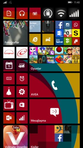  Windows Phone 8.1 Ana Ekranlarınız