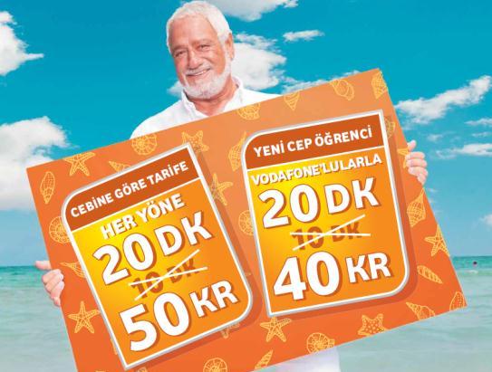  VODAFONE YENI FATURASIZ MNT KAMPANYASI IKI KAT :HERYONE 20 DK 50 kr,