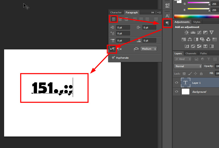  Photoshop CS6'da Noktalama işareti sorunu