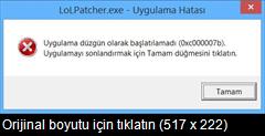  LOL 0xc00007b hatası alıyorum