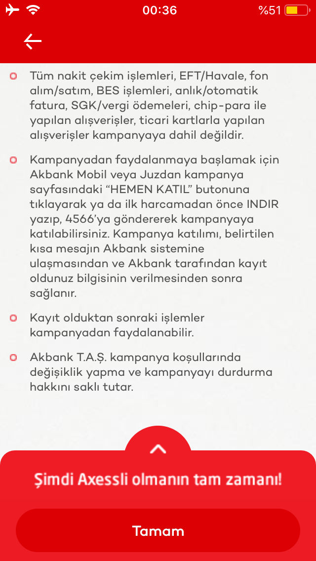 AXESS (JUZDAN) GENEL KAMPANYALAR (AXESS/WINGS/FREE/BANK'O) HAZİRAN 2024