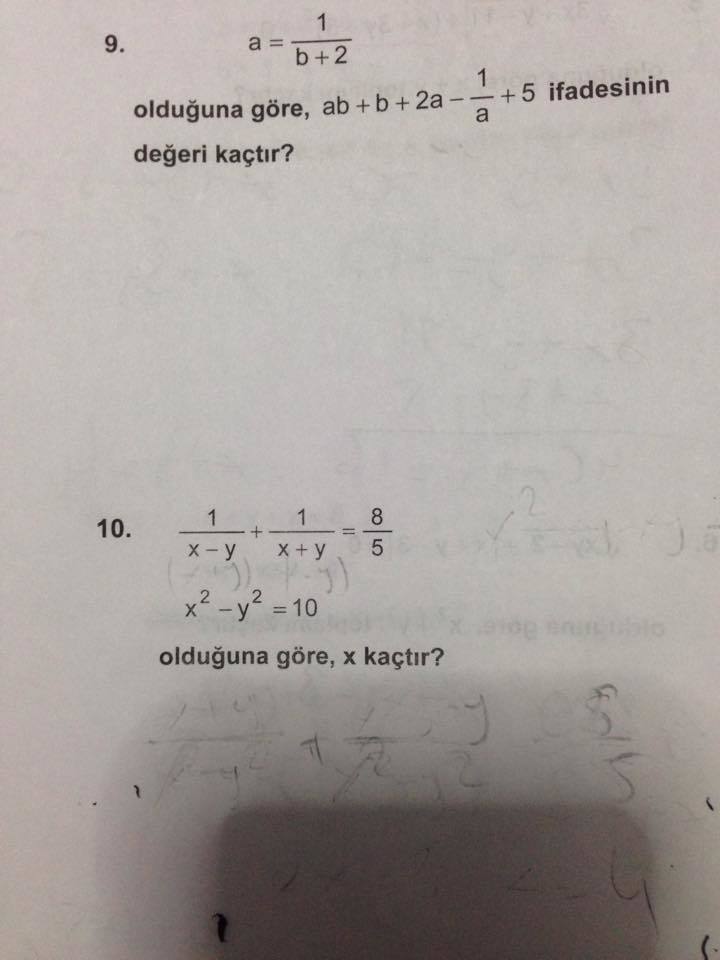  Denklem sorularım