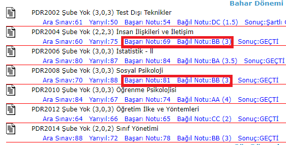 üniversite not sistemi hakkında bir sorum