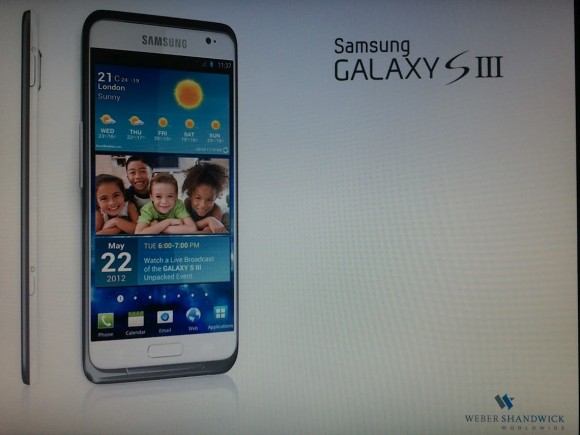 Samsung Galaxy SIII'e ait bir basın görseli ortaya çıktı