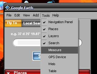  Google Earth ile mesafe ölçümü??