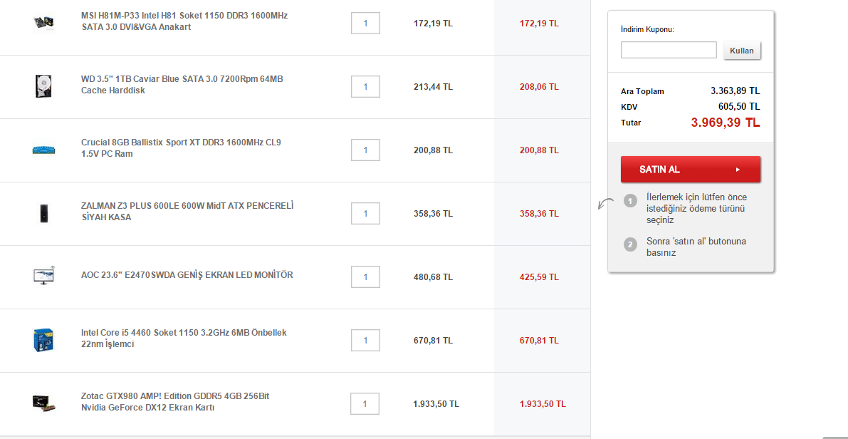  4000 monitör dahil - ikinci el de olur