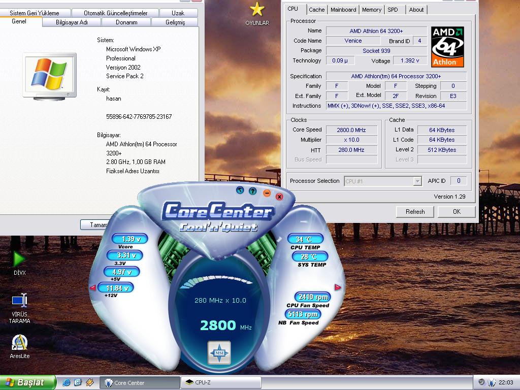  AMD ATHLON 64 3200+ Venice S939 EFSANE 0515 FPMW