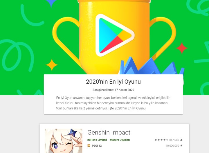 Google Play yılın en iyi oyunları belli oldu