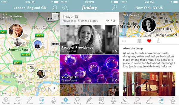 iOS için konum tabanlı yeni sosyal keşif uygulaması: Findery