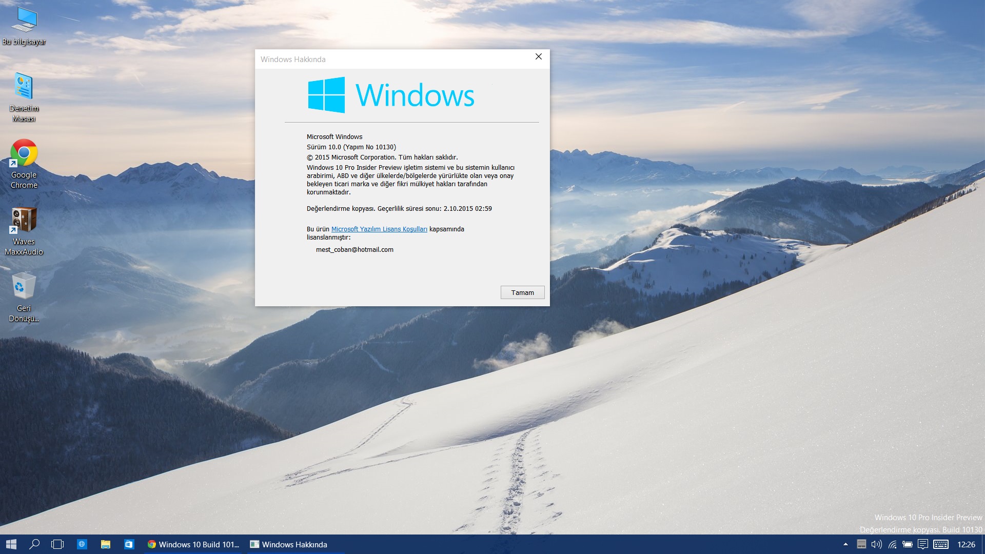  Windows 10 Build 10130 32 bit pro esd ve 64 Bit PRO ISO DVD TÜRKÇE