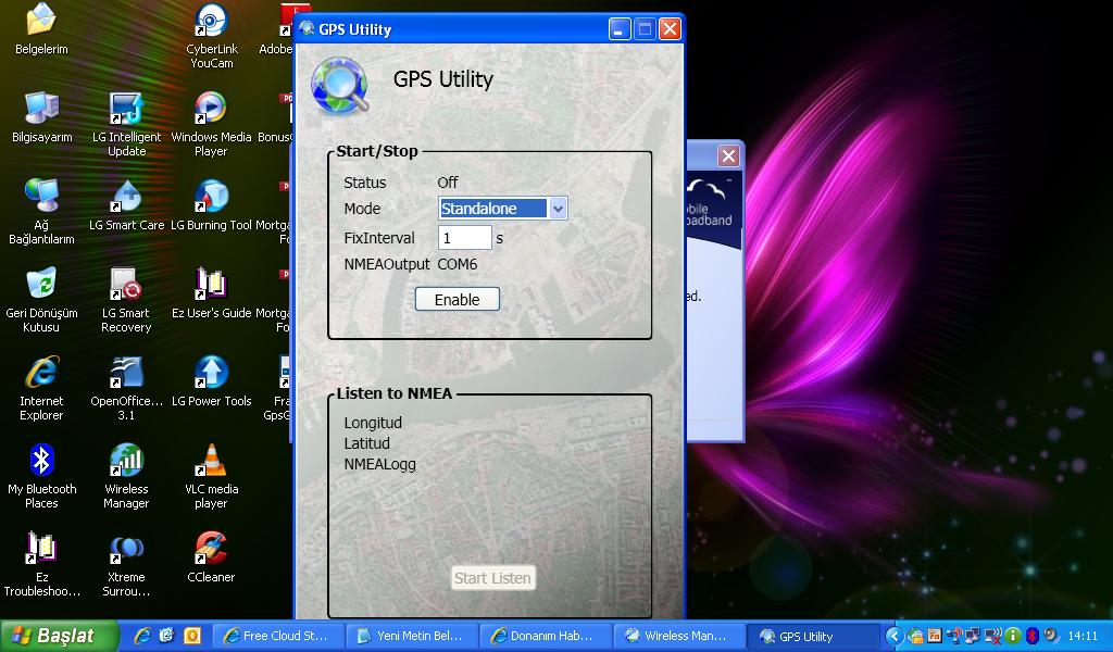 LG X130 3G (HSPA) Card üzerinde GPS özelliğini aktive edebildim !!!