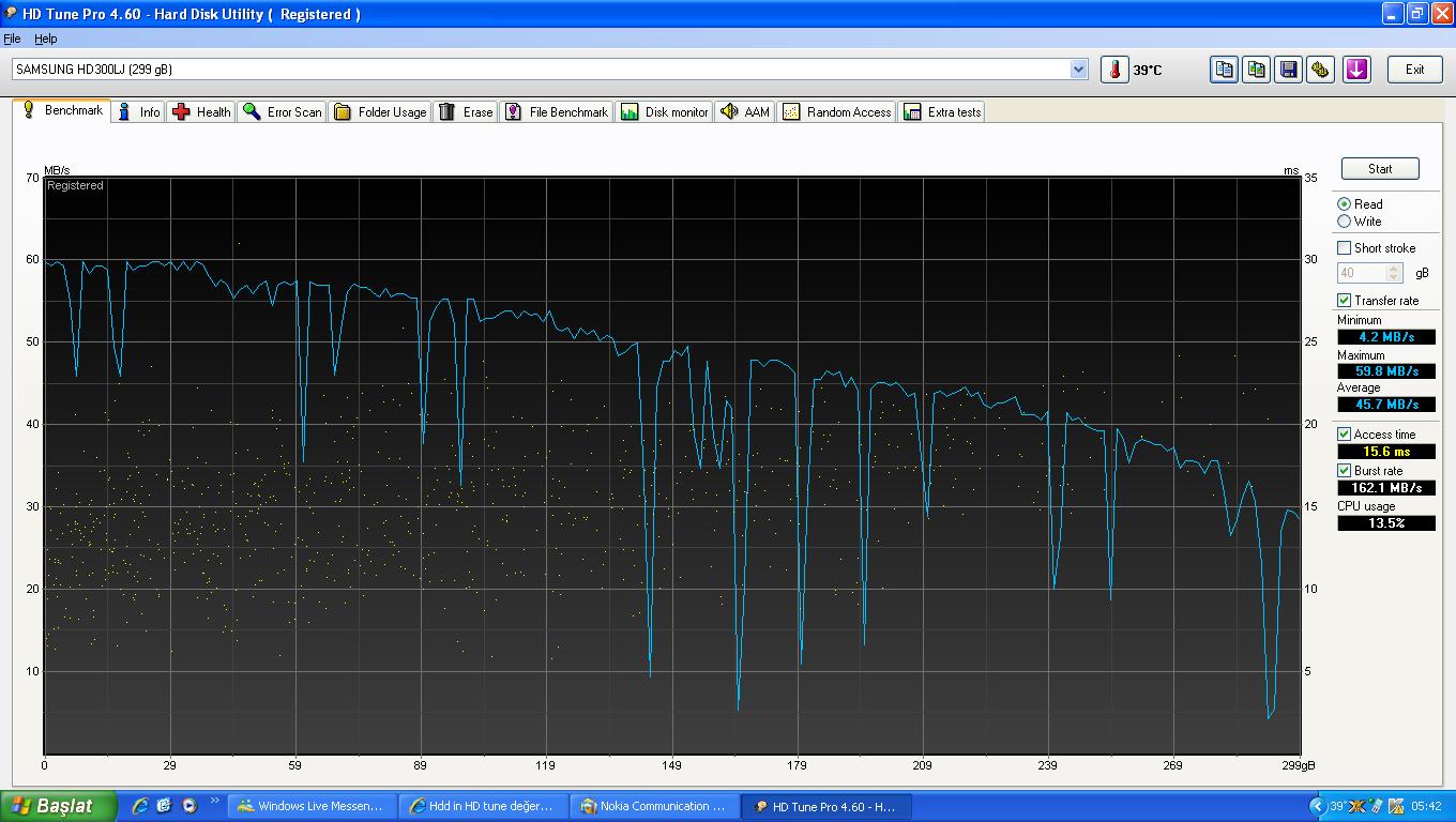  Hdd in HD tune değerli hakkında yardım cok anormal mi ?