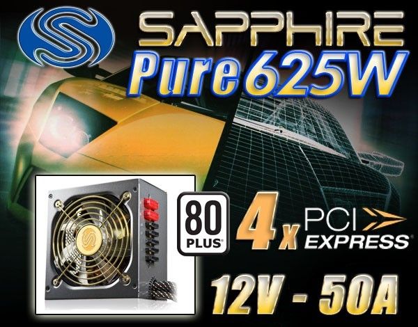 Sapphire 625w 80+ modüler psu