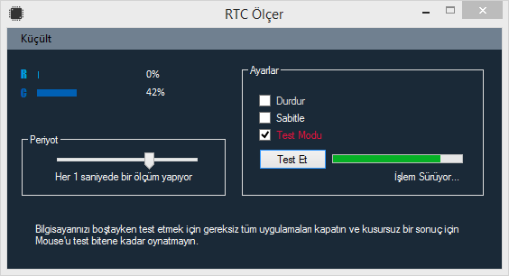  Bilgisayar Test Etme Programı RTC-Ölçer [Tanıtım]