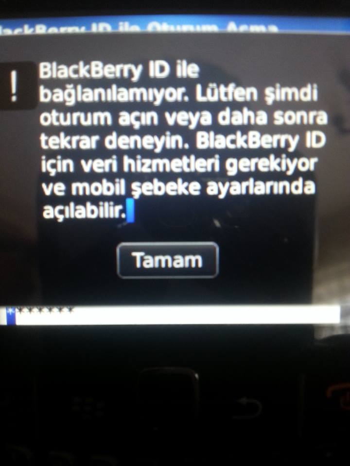  BlackBerry ID ile bağlanılamıyor.