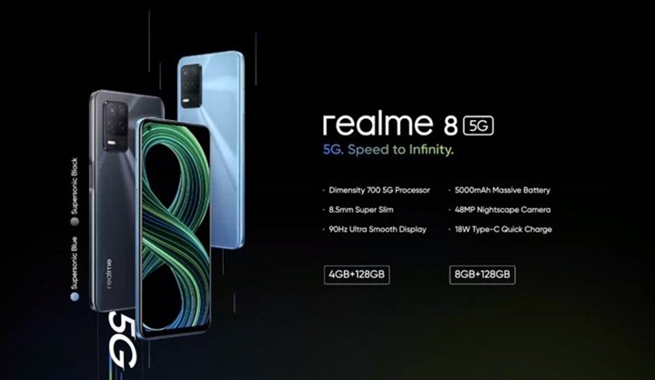 Realme 8 5G resmi olarak tanıtıldı: Dimensity 700 işlemci ve 90 Hz ekran