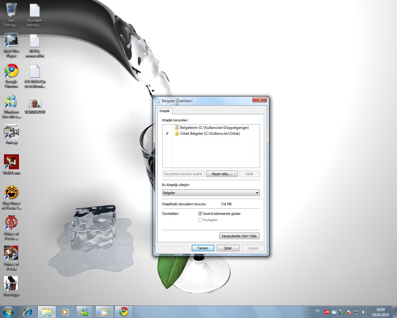  Win7'de Kitaplıktaki değişikliği geri döndürmek?