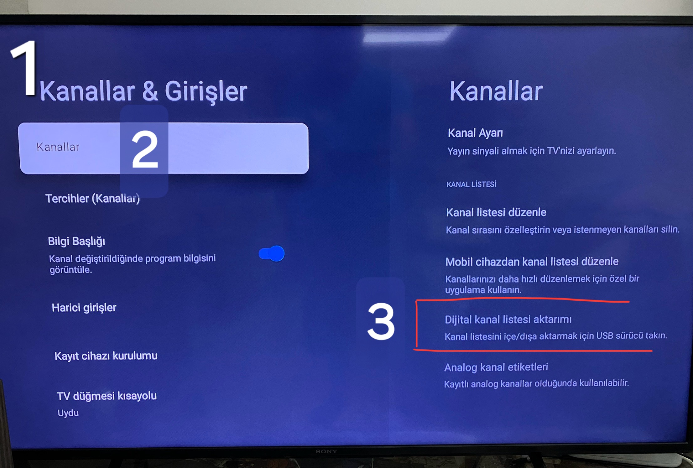 SONY ANDROİD TV HAZIR KANAL LİSTESİ