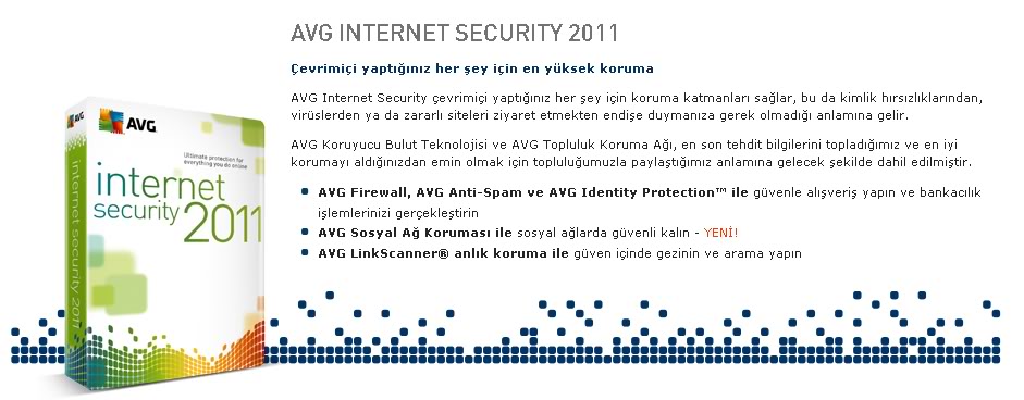  AVG Internet Security 2011 1 Yıl Bedava-Hemen Kurulum