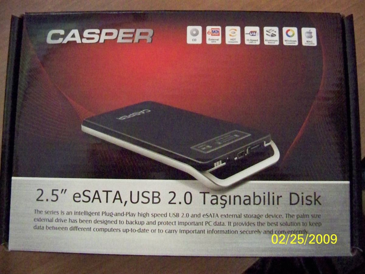  Casper 320GB 2,5'' usb & e-sata İncelendi&Resimlendi