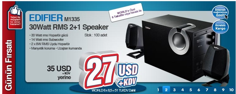  EDIFIER M1335 2+1 SPEAKER  vatanda nete özel 50 tl