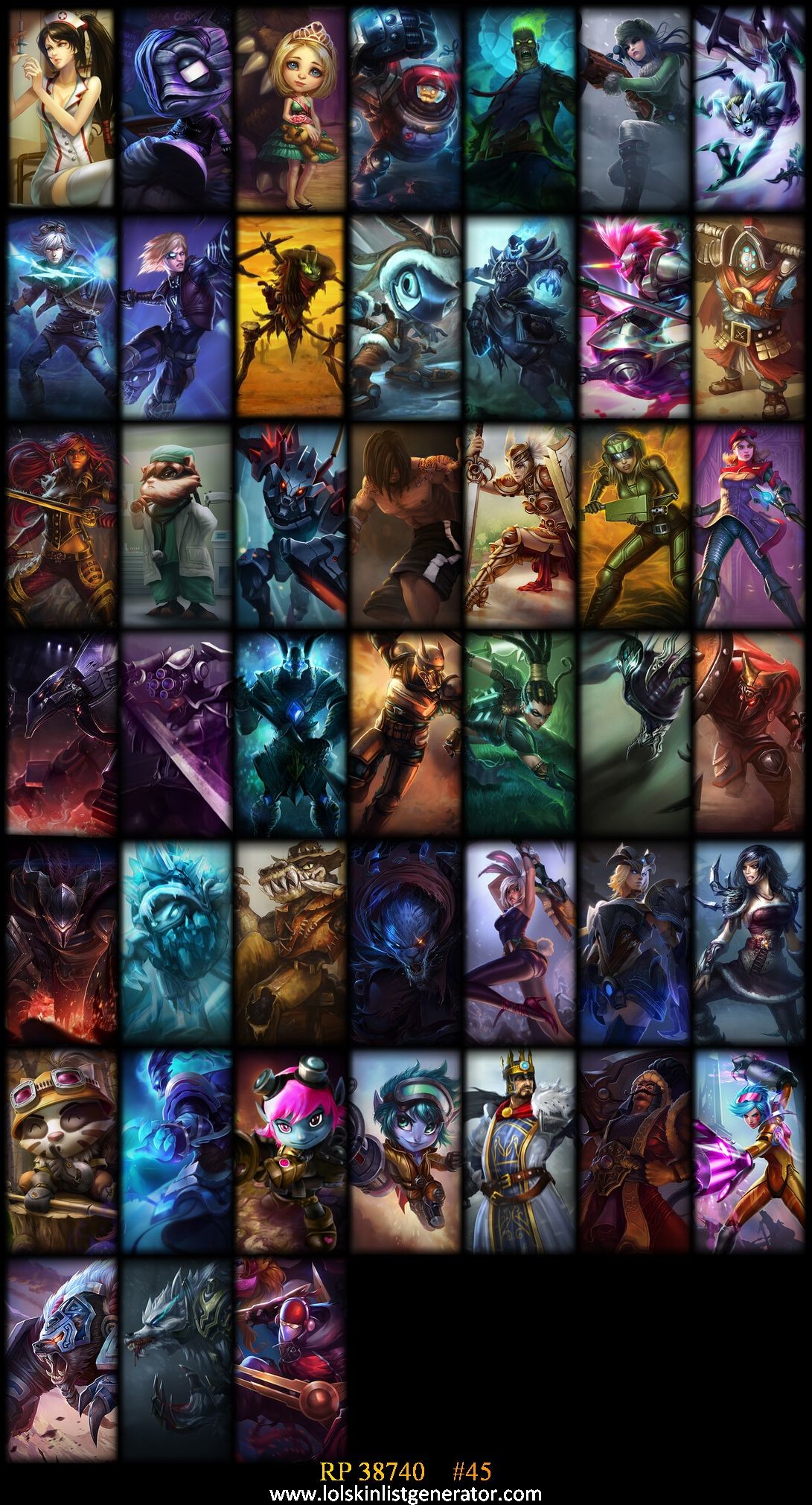  YENİ League of Legends Skin List yapıcı site 2015