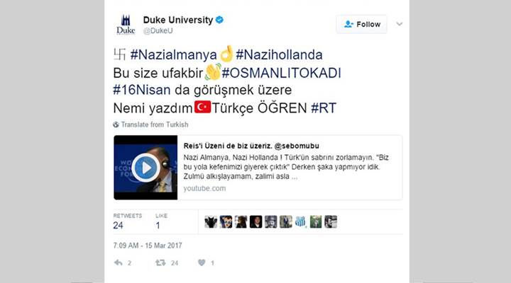 Twitter’da #NaziHollanda #NaziAlmanya saldırısı