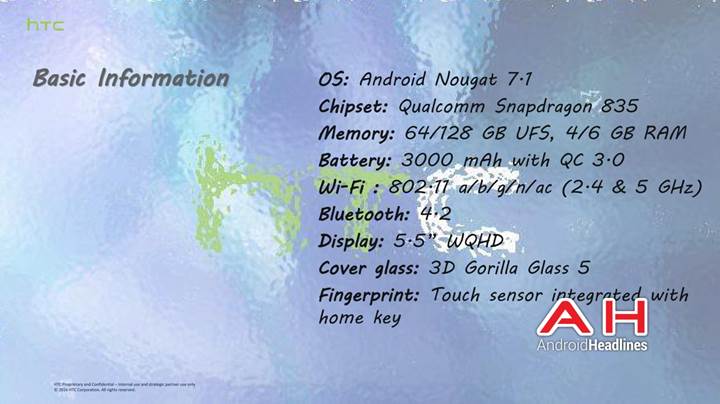 HTC U amiral gemisi 6GB RAM ve Snapdragon 835'le geliyor