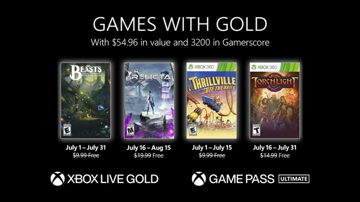 Xbox Live Gold üyelerine Temmuz 2022'de verilecek ücretsiz oyunlar belli oldu