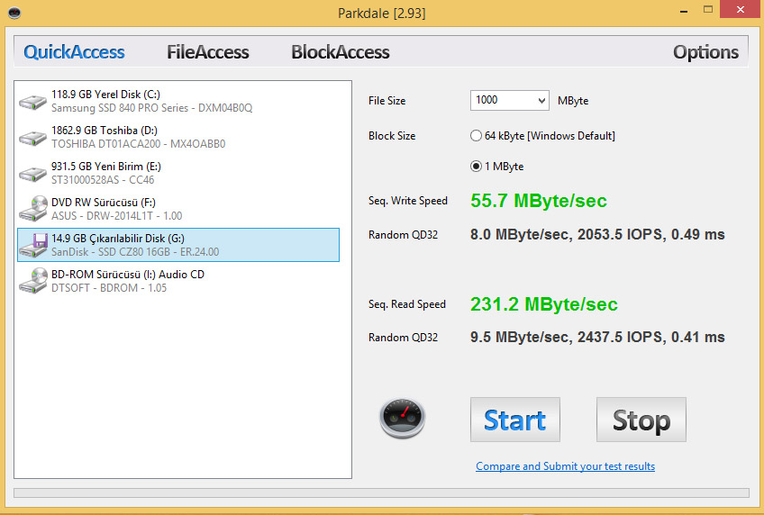  FLASH DISK TEST BAŞLIĞI!!!