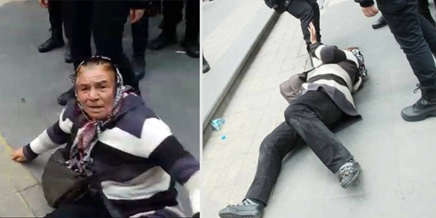 Ankara Yüksel Caddesi’nde polis, Veli Saçılık’ın annesini yerlerde sürükledi