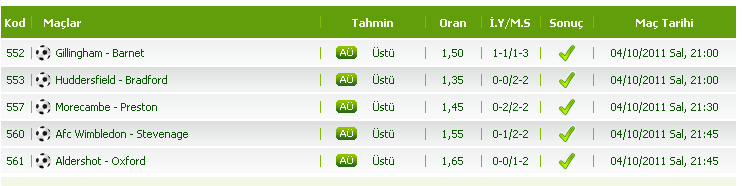  Cevap:  4 ekim kuponum tuttu