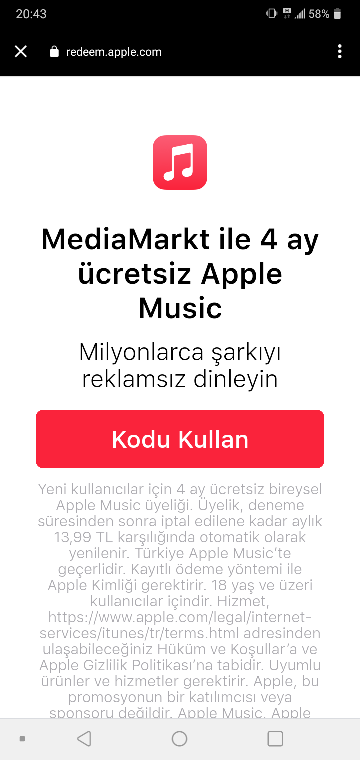 Mediamarkt 4 ay Apple Music üyeliği hediye ediyor! - Teknokroki