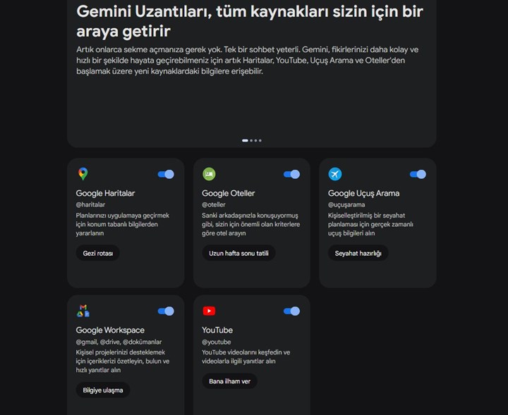 Google, Gemini uzantılarını Türkiye’de kullanıma sundu: Peki nasıl çalışıyor?
