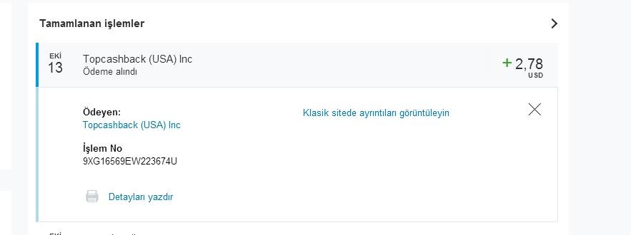  Yurtdışı Alışverişlerde (CashBack) Para İade Sitesi TopCashBack   (Ödeme ss'lı)