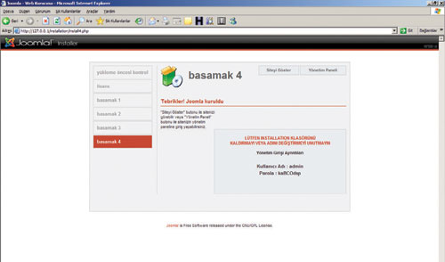  LocalHost da Joomla KUrmak Bakın ARkadşlar Öğrenin