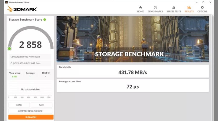 3DMark Storage Benchmark depolamanızı test edecek