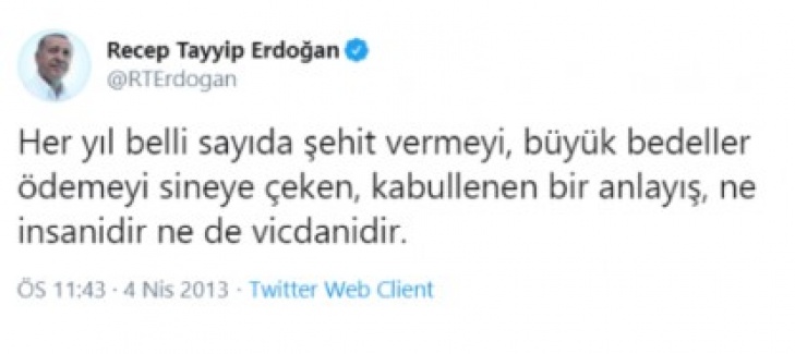 Bugün 'Şehitler tepesi boş kalmayacak' diyen Erdoğan 7 yıl önce bunları söylemiş