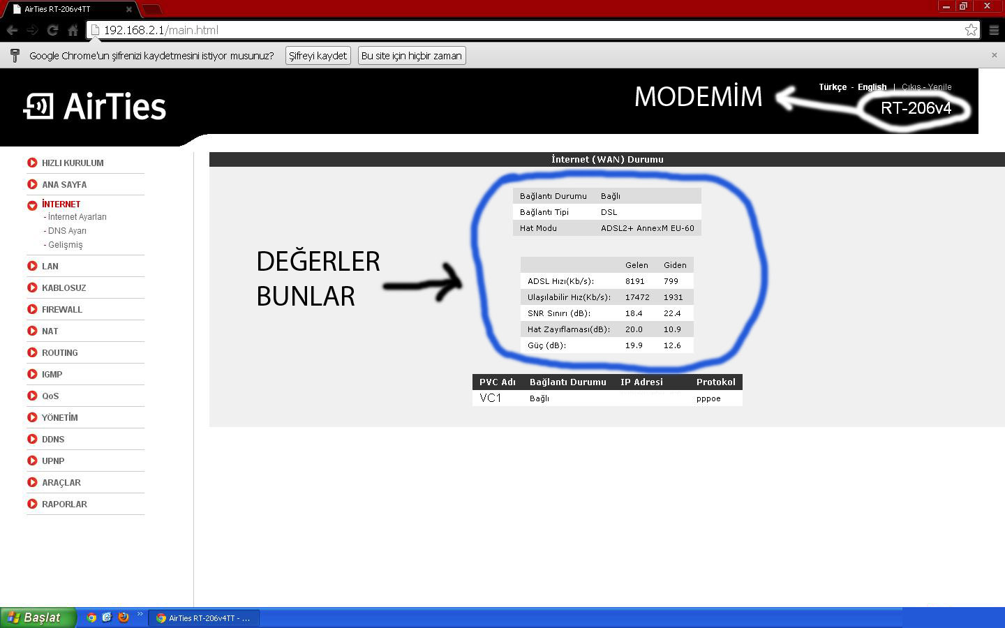  Yarın 16mbps'e Geçmeyi Düşünüyorum Bu Değerler Uygun mu ? YARDIMMM