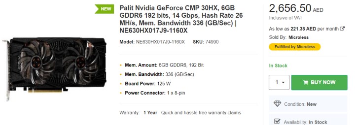 Nvidia CMP 30HX'in fiyatı ortaya çıktı
