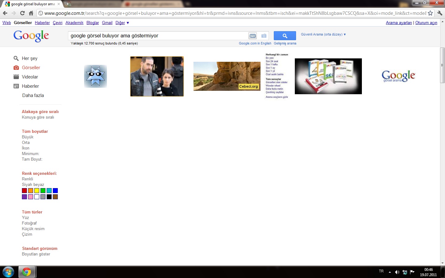  chrome görsel sorun