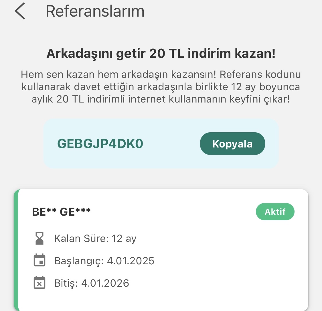 Gıbırnet Referans kodu ile İNDİRİM başladı