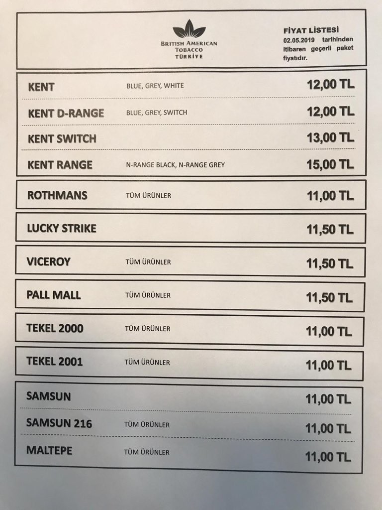 Sigaraya 2 TL Zam Yarından İtibaren 